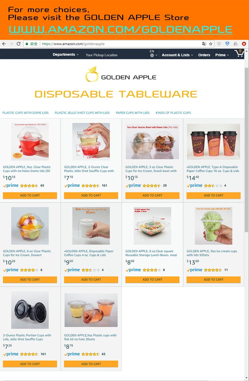 Golden Apple, 5oz-30sets Clear Plastic Cups for Ice Cream, Dessert Cups, Snack Bowl with Dome lids no Hole - Image 5